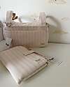 Family Nation Foldable Travel Changing Mat + Stroller Organizer Bag - Stripes - Beige - Firenze Travel Collection Travel Changing Mats