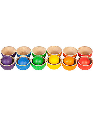 Family Nation Grapat - The Bowls and the Balls + Abel - Wooden Blocks Montessori Toys