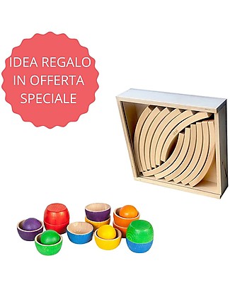 Family Nation Grapat - The Bowls and the Balls + Abel - Wooden Blocks Montessori Toys