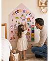 Family Nation MagneKids™ Magnetic Wall Board - House Shape - 70x44 cm - Dusty Pink - Easy Installation Without Holes Magnetic Games