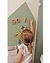 Family Nation MagneKids™ Magnetic Wall Board - House Shape - 70x44 cm - Sage Green - Easy Installation Without Holes Magnetic Games