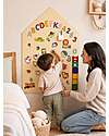 Family Nation MagneKids™ Magnetic Wall Board - House Shape - 70x44 cm - Sand - Easy Installation Without Holes Magnetic Games