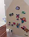 Family Nation MagneKids™ Magnetic Wall Board - House Shape - 70x44 cm - Sand - Easy Installation Without Holes Magnetic Games