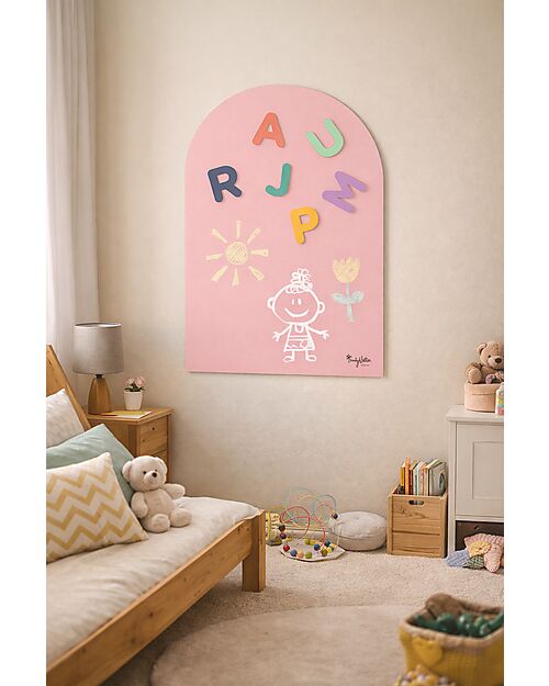 Family Nation MagneKids™ Magnetic Wall Decal - Arch - 95x60 cm - Dusty Pink - Easy Installation Without Holes Magnetic Games