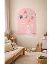 Family Nation MagneKids™ Magnetic Wall Decal - Arch - 95x60 cm - Dusty Pink - Easy Installation Without Holes Magnetic Games