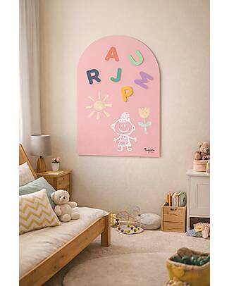 Family Nation MagneKids™ Magnetic Wall Decal - Arch - 95x60 cm - Dusty Pink - Easy Installation Without Holes Magnetic Games