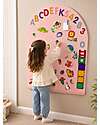 Family Nation MagneKids™ Magnetic Wall Decal - Arch - 95x60 cm - Dusty Pink - Easy Installation Without Holes Magnetic Games