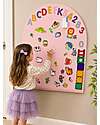 Family Nation MagneKids™ Magnetic Wall Decal - Arch - 95x60 cm - Dusty Pink - Easy Installation Without Holes Magnetic Games