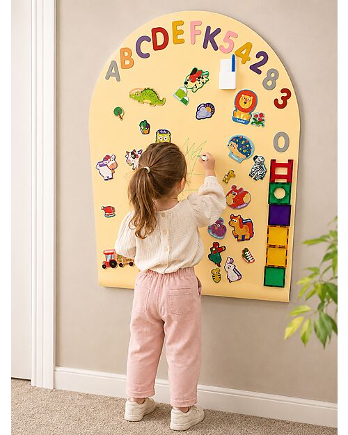 Family Nation MagneKids™ Magnetic Wall Decal - Arch - 95x60 cm - Sand - Easy Installation Without Holes Magnetic Games