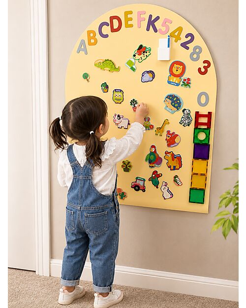 Family Nation MagneKids™ Magnetic Wall Decal - Arch - 95x60 cm - Sand - Easy Installation Without Holes Magnetic Games