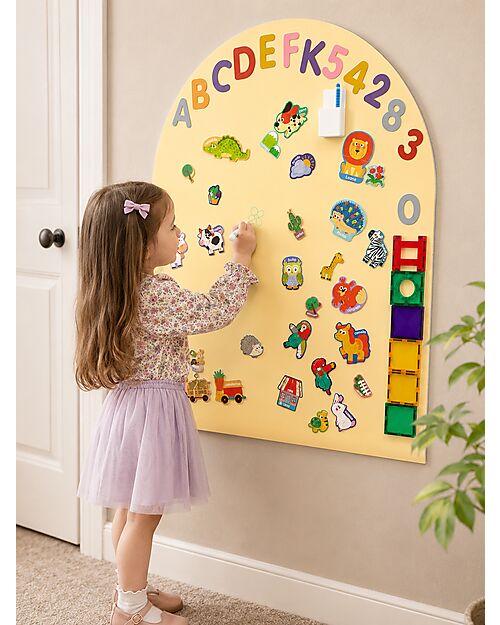 Family Nation MagneKids™ Magnetic Wall Decal - Arch - 95x60 cm - Sand - Easy Installation Without Holes Magnetic Games