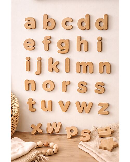Family Nation MagneKids™ Set of 36 Magnetic Letters - Wood - Learning Game for Kids Magnetic Games