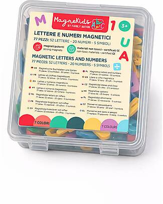 Family Nation MagneKids™ Set of 77 Magnetic Letters and Numbers - Pastel - Learning Game for Kids Magnetic Games