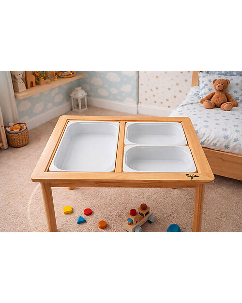 Family Nation Magnetic Montessori Sensory Table with 3 Containers - 73x53x50 cm - Educational Toy for Children 3+ years Sensory Games_