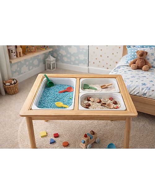 Family Nation Magnetic Montessori Sensory Table with 3 Containers - 73x53x50 cm - Educational Toy for Children 3+ years Sensory Games_