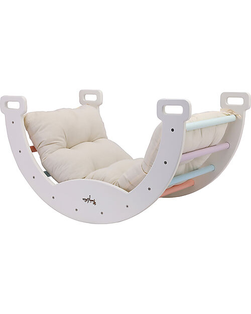 Family Nation Montessori Arch Rainbow - Cotton Candy + Cushion - Develops Balance and Coordination Montessori Toys