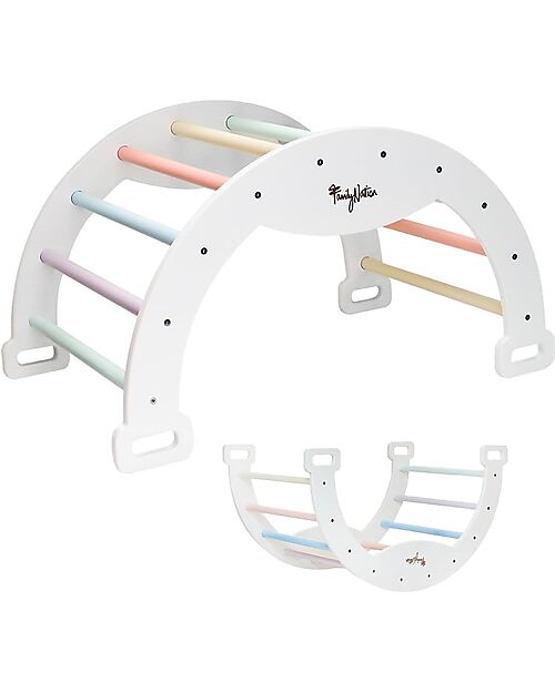 Family Nation Montessori Arch Rainbow - Cotton Candy + Cushion - Develops Balance and Coordination Montessori Toys