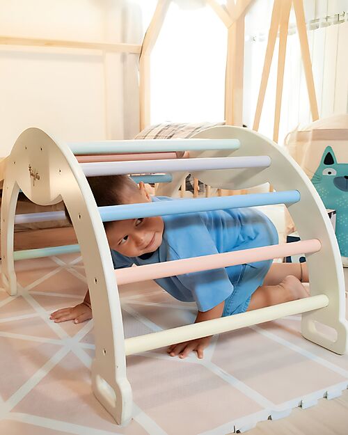 Family Nation Montessori Arch Rainbow - Cotton Candy - Develops Balance and Coordination Montessori Toys