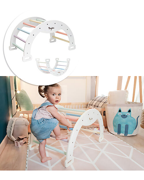 Family Nation Montessori Arch Rainbow - Cotton Candy - Develops Balance and Coordination Montessori Toys