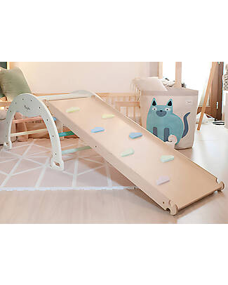 Family Nation Montessori Arch Rainbow - Cotton Candy + Montessori Slide Rainbow - Develops Balance and Coordination Montessori Toys