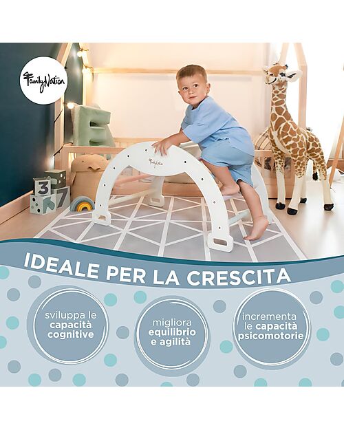 Family Nation Montessori Arch Rainbow - Cotton Candy + Montessori Slide Rainbow - Develops Balance and Coordination Montessori Toys