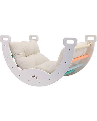 Family Nation Montessori Arch Rainbow - Sunny Beach + Cushion - Develops Balance and Coordination Montessori Toys