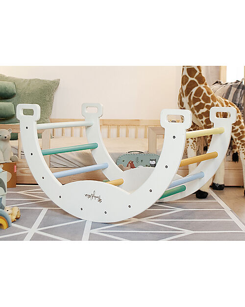 Family Nation Montessori Arch Rainbow - Sunny Beach + Cushion - Develops Balance and Coordination Montessori Toys