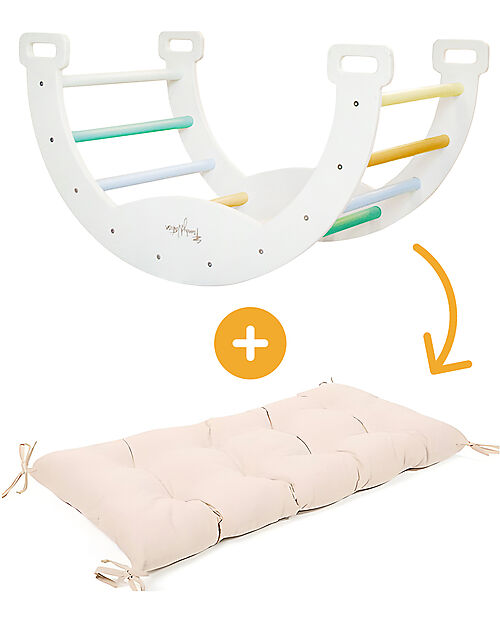 Family Nation Montessori Arch Rainbow - Sunny Beach + Cushion - Develops Balance and Coordination Montessori Toys