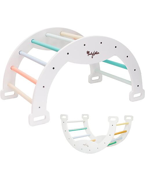 Family Nation Montessori Arch Rainbow - Sunny Beach +  Cushion + Montessori Slide Rainbow - Develops Balance and Coordination Montessori Toys