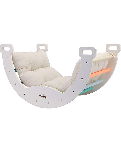 Family Nation Montessori Arch Rainbow - Sunny Beach +  Cushion + Montessori Slide Rainbow - Develops Balance and Coordination Montessori Toys