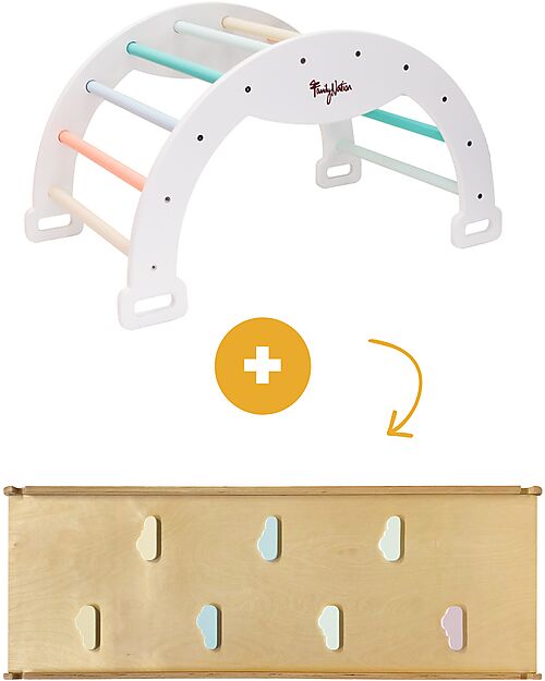 Family Nation Montessori Arch Rainbow - Sunny Beach + Montessori Slide Rainbow - Develops Balance and Coordination Montessori Toys