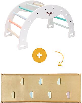 Family Nation Montessori Arch Rainbow - Sunny Beach + Montessori Slide Rainbow - Develops Balance and Coordination Montessori Toys