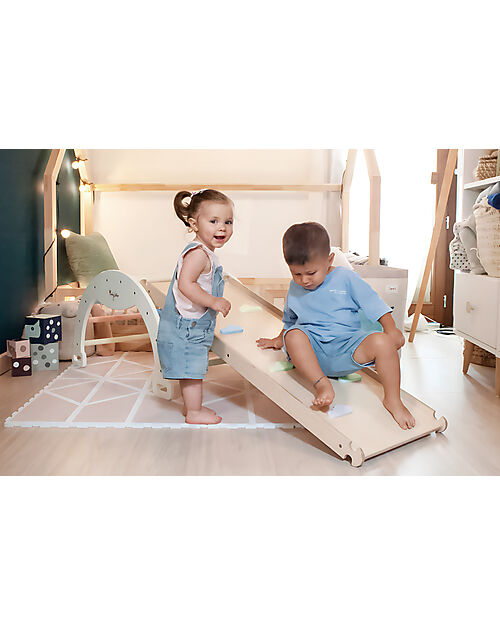 Family Nation Montessori Arch Rainbow - Sunny Beach + Montessori Slide Rainbow - Develops Balance and Coordination Montessori Toys