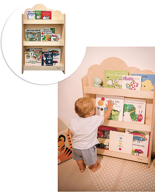 Family Nation Montessori Frontal Bookcase - Cloud - Birch Wood Montessori Bookcases