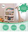 Family Nation Montessori Frontal Bookcase - Rainbow - Sunny Beach + Adjustable Montessori Chair - White - Grows with your child Montessori Bookcases