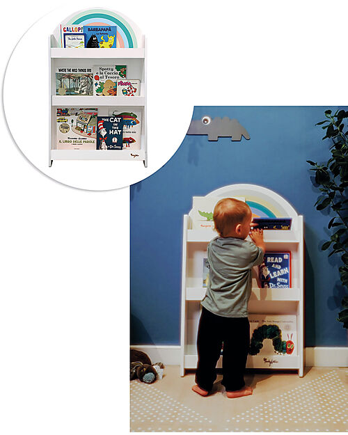 Family Nation Montessori Frontal Bookcase - Rainbow - Sunny Beach Montessori Bookcases