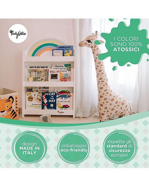 Family Nation Montessori Frontal Bookcase - Rainbow - Sunny Beach Montessori Bookcases