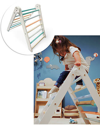 Family Nation Montessori Pikler Triangle Rainbow - Sunny Beach - Develops Balance and Coordination Montessori Toys