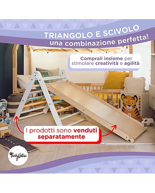 Family Nation Montessori Pikler Triangle Rainbow - Sunny Beach - Develops Balance and Coordination Montessori Toys