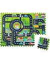 Family Nation Montessori Puzzle Play Mat - City - 12 Pieces - Soft and Safe from Birth – 120x90,5 cm – From Birth Puzzle Mats