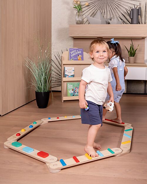 Family Nation Montessori Sensory Balance Path - Psychomotor Development - 2+ years - in Wood Montessori Toys