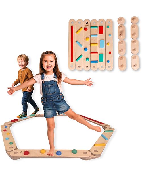 Family Nation Montessori Sensory Balance Path - Psychomotor Development - 2+ years - in Wood Montessori Toys