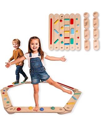 Family Nation Montessori Sensory Balance Path - Psychomotor Development - 2+ years - in Wood Montessori Toys