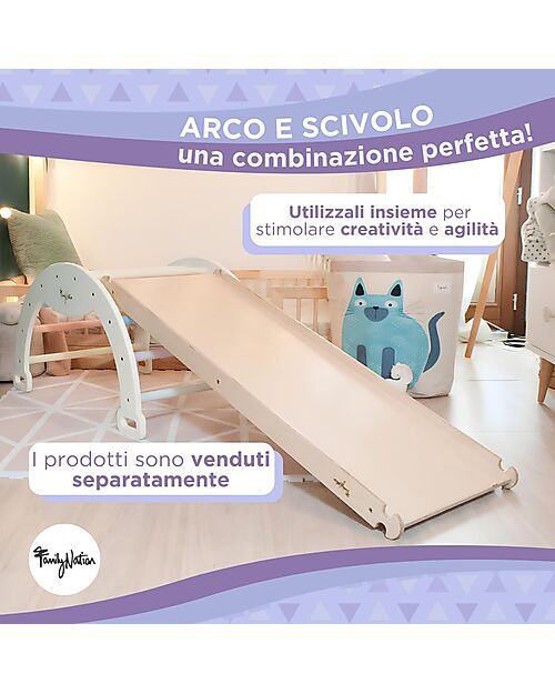 Family Nation Montessori Slide - Birch Wood - Develops Balance and Coordination Montessori Toys