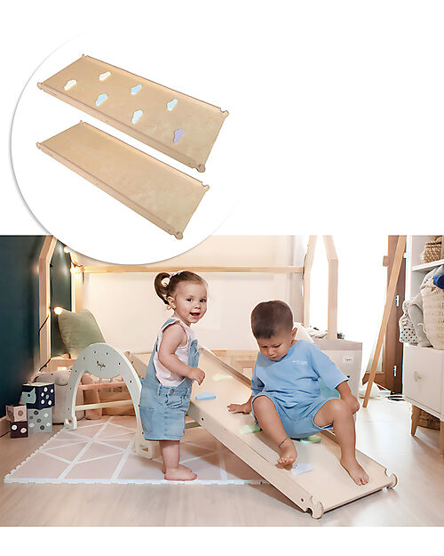 Family Nation Montessori Slide Rainbow - Birch Wood - Develops Balance and Coordination Montessori Toys
