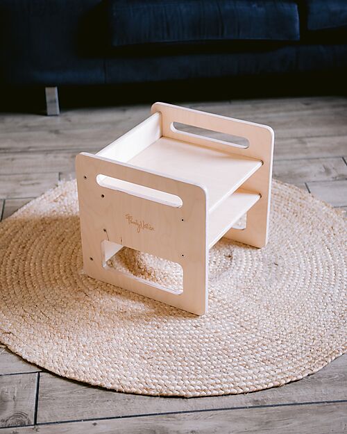 Family Nation Montessori Table + 2 Chair Set - Natural - Birch Wood - Grows with your child Tables And Chairs