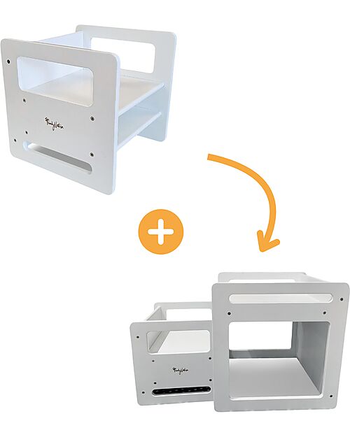 Family Nation Montessori Table + 2 Chair Set - White - Grows with your child Tables And Chairs
