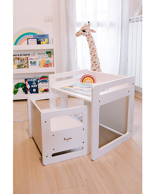 Family Nation Montessori Table+Chair Set - White - Grows with your child Tables And Chairs