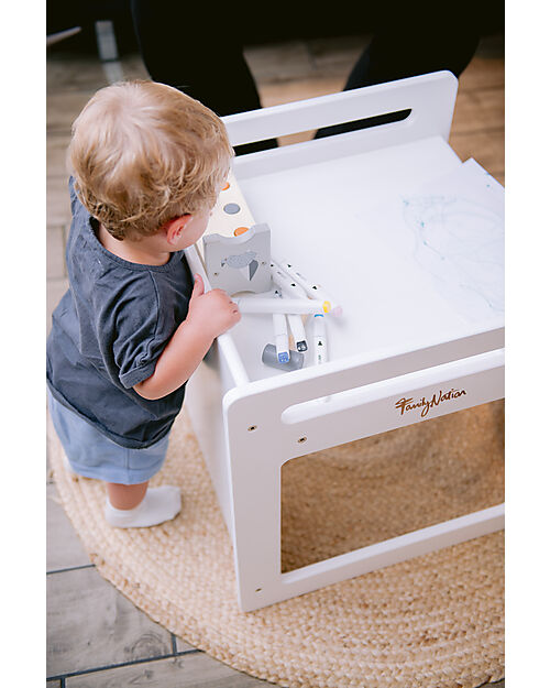Family Nation Montessori Table+Chair Set - White - Grows with your child Tables And Chairs