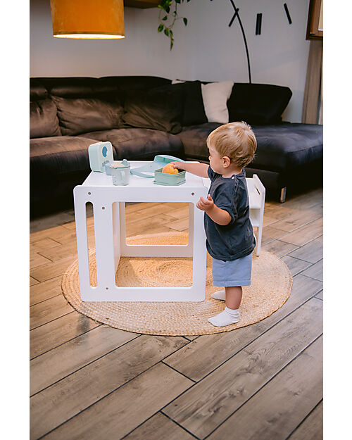 Family Nation Montessori Table+Chair Set - White - Grows with your child Tables And Chairs